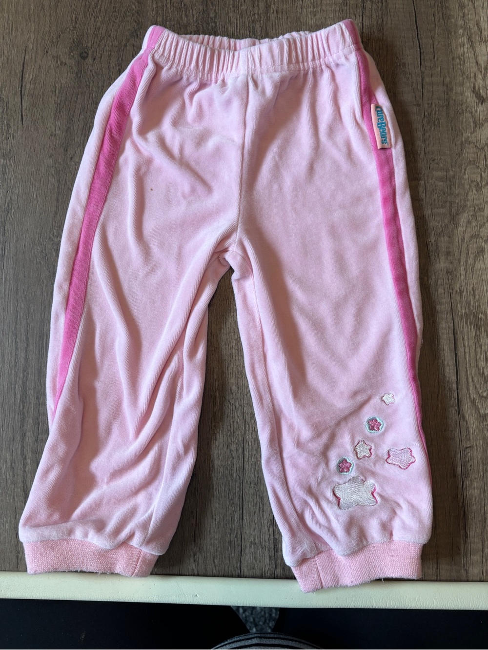 Vintage 2000s Y2K Care Bears Toddler Velour Tracksuit Pants 2T Pink Stars